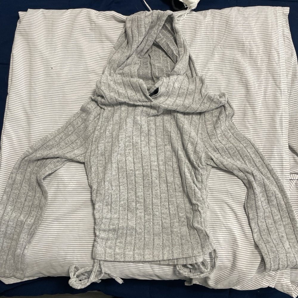 SHEIN Gray Hooded Pea Coat